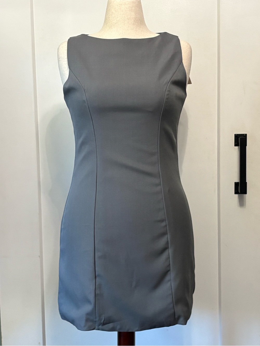 SHEIN BAE Charcoal Grey Boat Neck Sleeveless Mini Dress M
